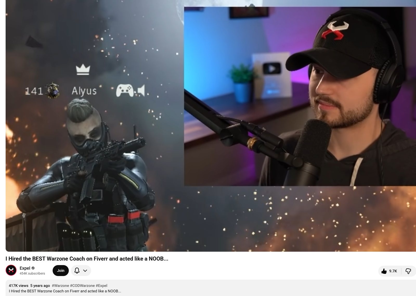Expel's video after hiring Devyn as his Warzone coach
